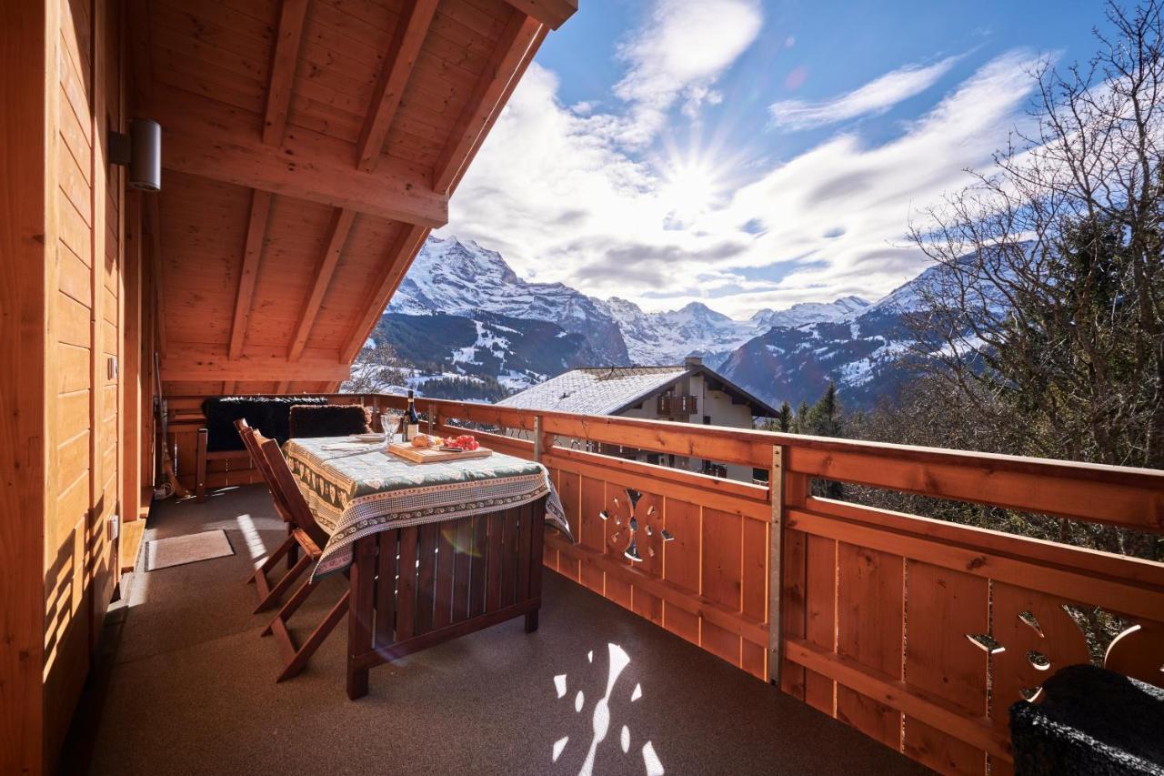 Chalet Bergfrieden Penthouse Wengen Exterior photo